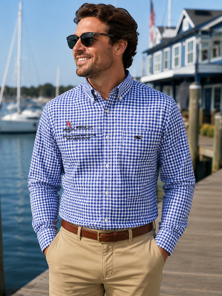 Vineyard Vines Performance Xxl 35th America&acirc;s Cup Official Chase Boat Shirt Qp